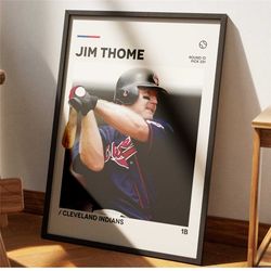 Jim Thome Poster, Cleveland Indians Poster Print, MLB Poster, Minimalist, Bedroom Wall Art, Cleveland Wall Art