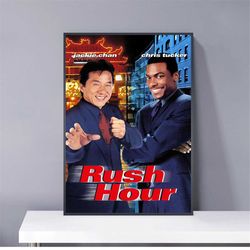 Rush Hour Jackie Chan 1998 Movie Poster PVC package waterproof Canvas Wall Art Gift Home Poster, halloween gift