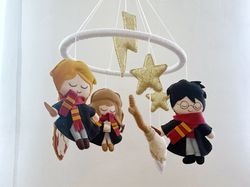 Harry Potter Baby crib mobile nursery decor Germiona Greindzher Harry pottery Ronald Weasley Baby shower gifts