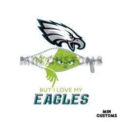 Grinch I Hate People But I Love My Eagles Svg