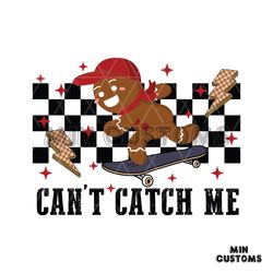 Skateboarding Gingerbread Cant Catch Me SVG