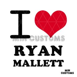 Ryan Mallett I Heart Love Football Fans SVG Graphic Design File