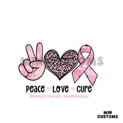 peace love, breast cancer sublimation