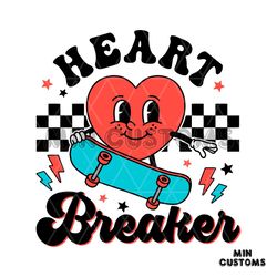 Cute Heart Breaker Skateboarding SVG
