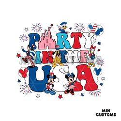 Disney Party in The USA Mickey and Friends SVG Digital File