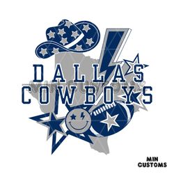 Dallas Cowboys Star Lighting Hat Football Svg Digital Download