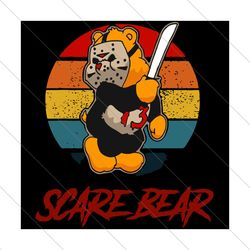Scare bear, halloween Svg, scary bear svg, bear svg, halloween bear svg, halloween mask svg, sword svg, 13 number shirt