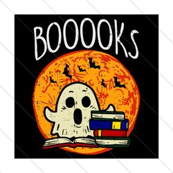 Boooks Moon Ghost Halloween, Bookworm Librarian Teacher,Halloween svg, Halloween gift, Halloween shirt, happy Halloween