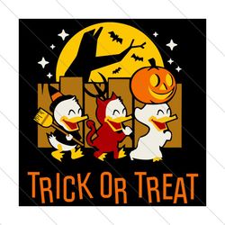 Trick or Treat Donald Duck Svg, Huey Dewey and Louie Svg, Disney Halloween Cartoons Svg,Duck Halloween Svg,Pumkin Svg,Pu