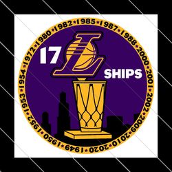 17 Lakers Championships NBA, Sport Svg, Los Angeles Lakers, NBA Svg, Basketball SVG File Digital