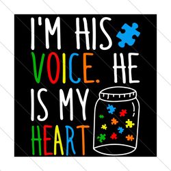 I Am His Voice He Is My Heart Svg, Trending Svg, Autism Svg, Autism Love Svg, Autism Puzzle Svg, Autism Heart Svg, Love