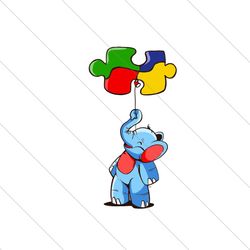 Autism Aware Cute Elephant Gift Puzzle Piece Svg, Autism Svg, Autism Awareness Svg, Awareness Svg, Cute Elephant, Autism