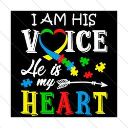I Am His Voice He Is My Heart Svg, Autism Svg, Awareness Svg, Autism Awareness Svg, Autism Voice Svg, Autism Heart Svg,
