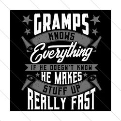 Gramps Knows Everything Svg, Fathers Day Svg, Gramps Svg, Fast Gramps Svg, Papa Svg, Fast Papa Svg, Grandpa Svg,