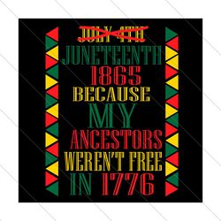 Juneteenth Because My Ancestors Werent Free In 1776 Svg, Juneteenth Svg, Black History Svg, Freeish Svg, Juneteenth 1865
