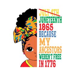 Not July 4th Juneteenth 1865 Because My Ancestors Werent Free In 1776 Svg,