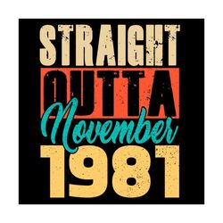 Straight Outta November 1981 Svg, Birthday Svg, Straight Outta Svg, November 1981 Svg, Born In November Svg, Born In 198