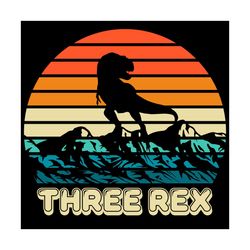 Three Rex 3rd Birthday Svg