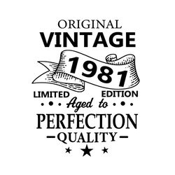 Vintage 1981 Birthday Limited Edition Svg File Digital