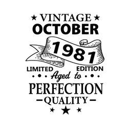 October 1981 Vintage Birthday Svg File Digital