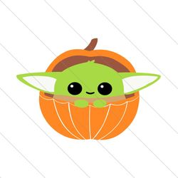 baby yoda in pumpkin, halloween svg, cute baby yoda, baby yoda svg file