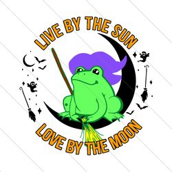 Live by the sun love by the moon, halloween svg, halloween frog, frog SVG File