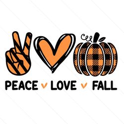 Peace Love Fall Plaid Pattern Svg