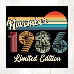 November 1986 Birthday Svg