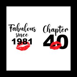 Fabulous Since 1981 40th Birthday Svg