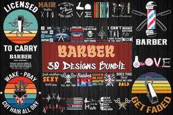 30 Designs Barber Bundle Svg, Barber Svg, Barber Machine Svg