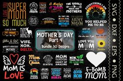 30 Designs Mothers Day Bundle Svg Part 4, Proud Army Mom