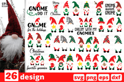26 Designs Gnomes Svg Bundle, Christmas Svg, Christmas Gnomes