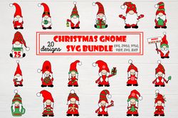 20 Designs Christmas Gnome Svg Bundle, Xmas Svg, Gnome Bundle Svg