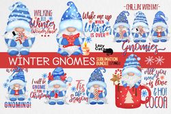 Winter Gnomes Sublimation Png Bundle, Christmas Gnome