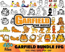 45 Garfield Bundle Svg, Cartoon Svg, Garfield Svg, Cat Svg