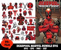 99 Files Deadpool Marvel Bundle Svg, Deadpool Svg, Avengers Svg