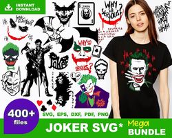 400 Joker Mega Bundle, Trending Svg, Joker Faces Svg