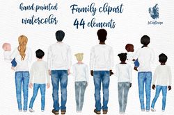 Watercolor Family Clipart Graphic Png, Family Sublimation