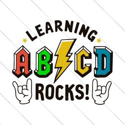 ABCD Learning Rocks SVG PNG, Back To School Svg, Teacher Appreciation, Retro Teacher Shirt, Svg Files For Cricut