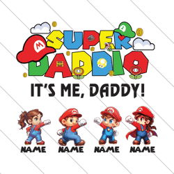 Personalized Super Daddio Shirt Design, Custom Kids Name Dad Png, Super Dad Game Png, Gift For Daddy, Father's Day Png,