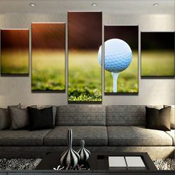 Golf Sunset  Sport 5 Panel Canvas Art Wall Decor