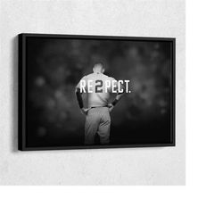 Derek Jeter Poster Black and White Baseball Wall Art Home Decor Hand Made Canvas Print