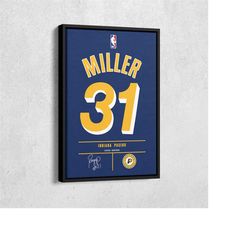 Reggie Miller Jersey Art Indiana Pacers NBA Wall Art Home Decor Hand Made Poster Canvas Print