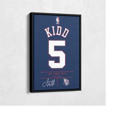 Jason Kidd Jersey Art New Jersey Nets NBA Wall Art Home Decor Hand Made Poster Canvas Print