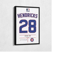 Kyle Hendricks Jersey Art Chicago Cubs MLB Wall Art Home Decor Hand Made Framed Poster Canvas Print