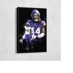 Josh Metellus Poster Minnesota Vikings NFL Artwork Framed Poster Wall Art Canvas Print Home Decor