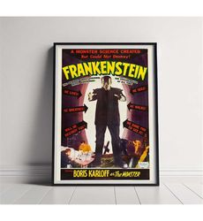 Frankenstein Movie Poster, High Quality Canvas Poster Printing,