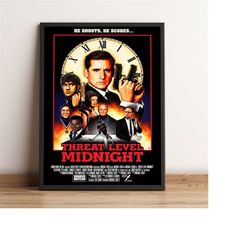 Threat Level Midnight Poster, Penn Badgley Wall Art, The Office Print, Best Gift for Tv Series Fans, Rolled Canvas