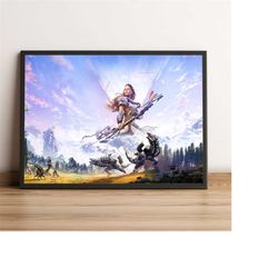 Horizon Zero Dawn Poster, Aloy Wall Art, Game Print, Best Gift for Gamers, Rolled Canvas