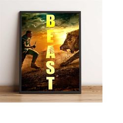 Beast Poster, Idris Elba Wall Art, Movie Print, Best Gift for Movie Fans, Rolled Canvas